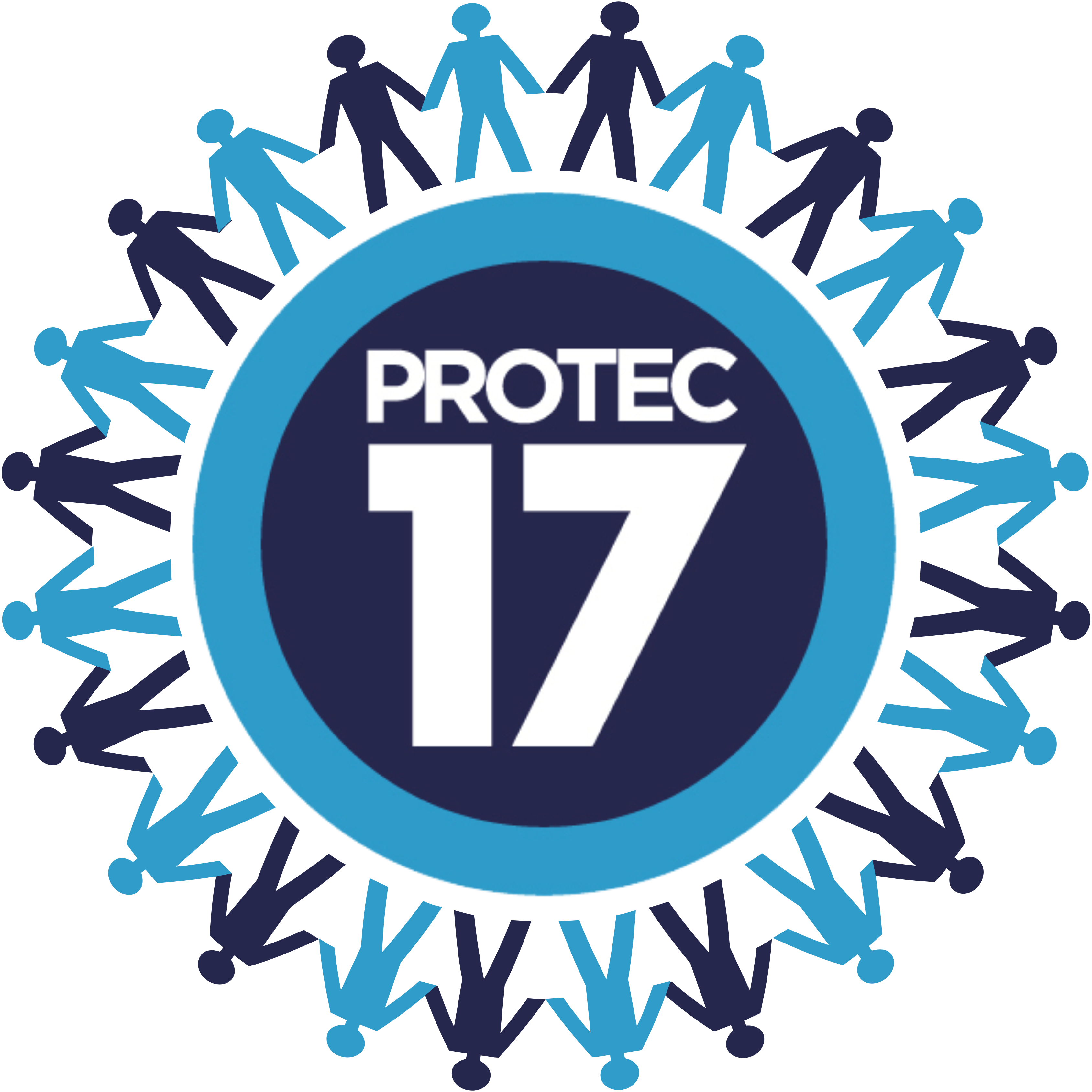 The logo for the Solidarity Summit is shown. It is the PROTEC17 logo with different colored people holding hands and standing around the circumference of the logo.